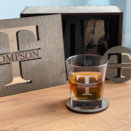Father's Gift, Personalized Gift for Him, Bourbon Glass Set, Whiskey Glasses with Whiskey Stones, Bourbon Glasses, Engraved Whiskey Glasses