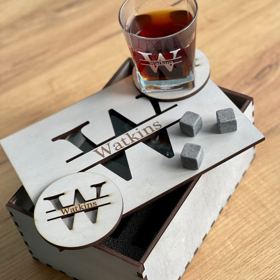 Whiskey Glasses With Whiskey Stones, Whiskey Set, Groomsmen Gift, Gift For Friend, Husband Gift, Custom Logo WhisKey Glasses, Glass Set