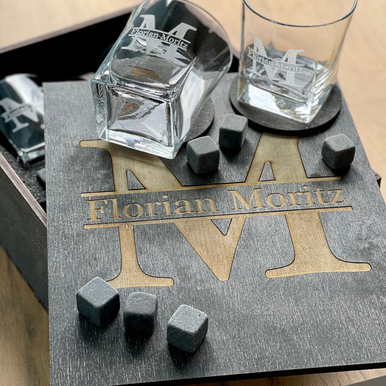 Whiskey Glasses, Father's Gift, Gift for Father, Custom whiskey glass, Christmas Gift, Whiskey Set with Whiskey Stones, Bourbon glasses