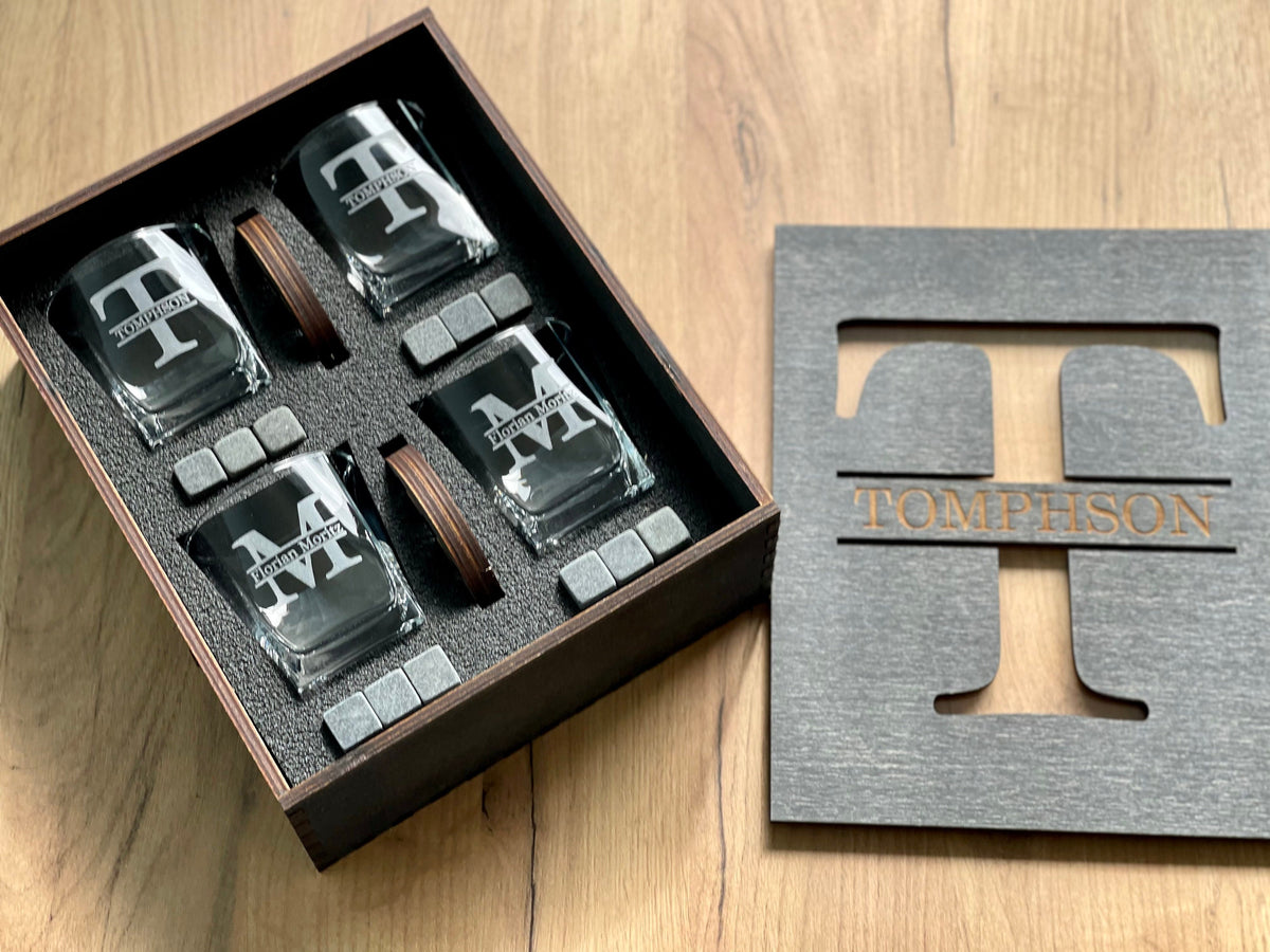 Groomsman Gift | Whiskey Glasses for Groomsmen | Fathers Gift | WEDDING GIFT - GLASS Set | Bourbon Glasses | Christmas GIft | Gift- Glasses