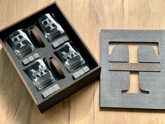 Groomsman Gift | Whiskey Glasses for Groomsmen | Fathers Gift | WEDDING GIFT - GLASS Set | Bourbon Glasses | Christmas GIft | Gift- Glasses