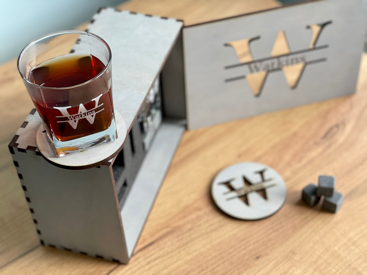 Whiskey Glasses With Whiskey Stones, Whiskey Set, Groomsmen Gift, Gift For Friend, Husband Gift, Custom Logo WhisKey Glasses, Glass Set