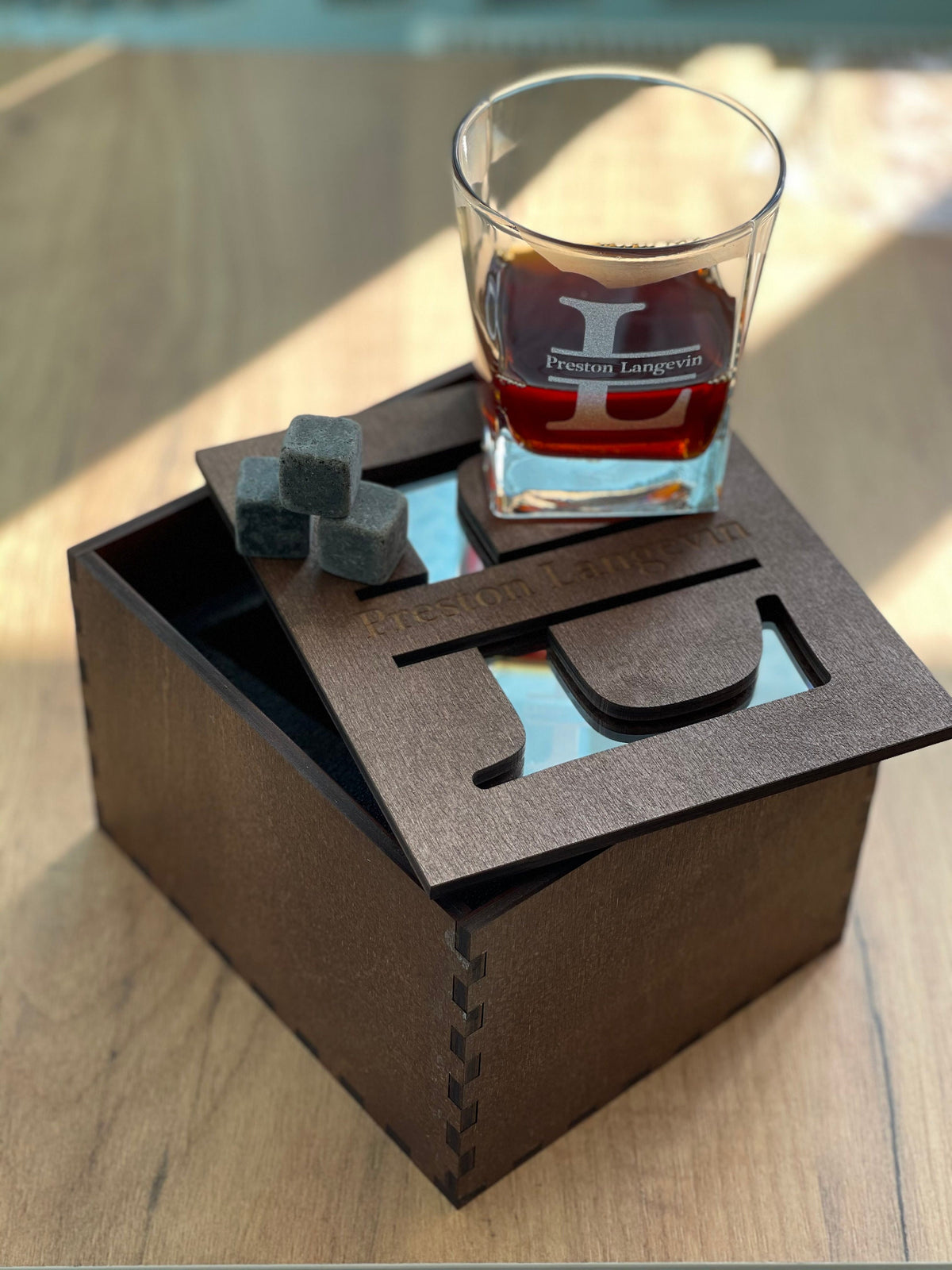 Gift for Him, Whiskey Glasses, Gold Acrylic Cover, Whiskey Stones, Groomsmen Gift, Bestman Gift, Fathers Gift, Bourbon Glasses, Glass Set