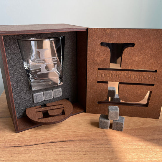 Gift for Him, Whiskey Glasses, Gold Acrylic Cover, Whiskey Stones, Groomsmen Gift, Bestman Gift, Fathers Gift, Bourbon Glasses, Glass Set