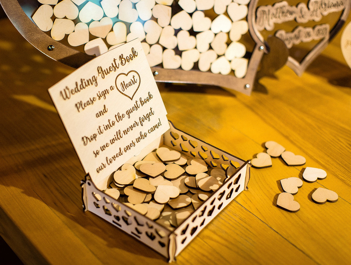 Wedding Guest Book, Heart Shape Guest Book, Rustic Guest Book, Wedding Guest Book Alternative, Boho Wedding Guest Book, Double Heart DropBox