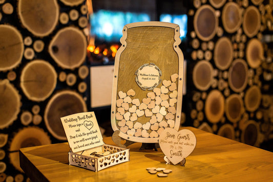 Mason Jar, Mason Jar Guest Book, Guest Book, Wedding Guest Book Alternative, Wedding Decor, Gift for a Couple, Rustic Wedding Guest Boook