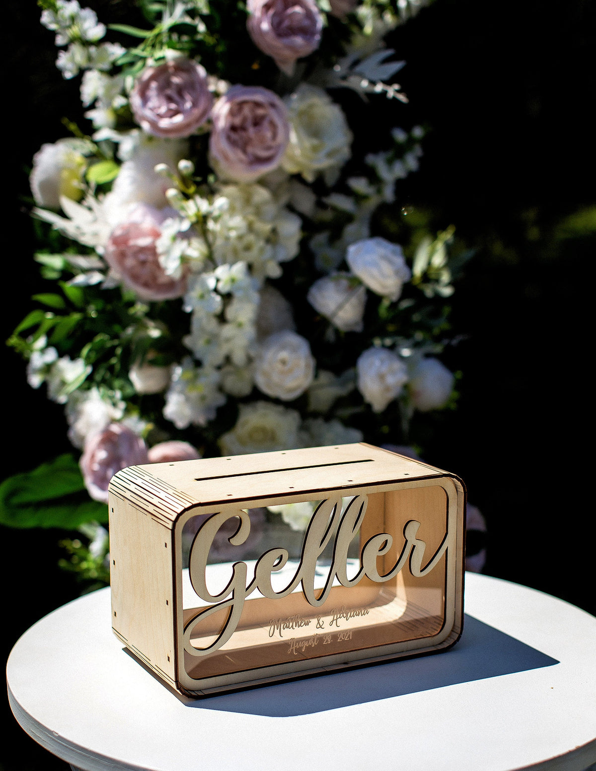 Personalized Wedding Card Holder, Custom Wooden Wedding Card Box, Wedding Money Box with Names, Reception Card Box, Gift Table Decor