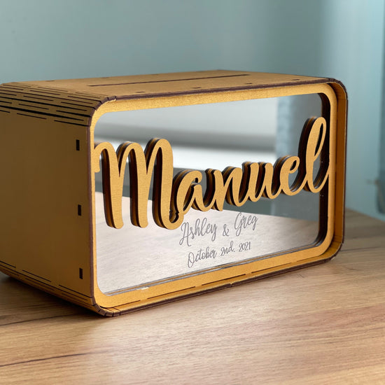 Wedding Cash Gift Box, Personalized Wooden Card Box, Elegant Wedding Money Holder, Custom Wedding Card Box, Wedding Reception Decor