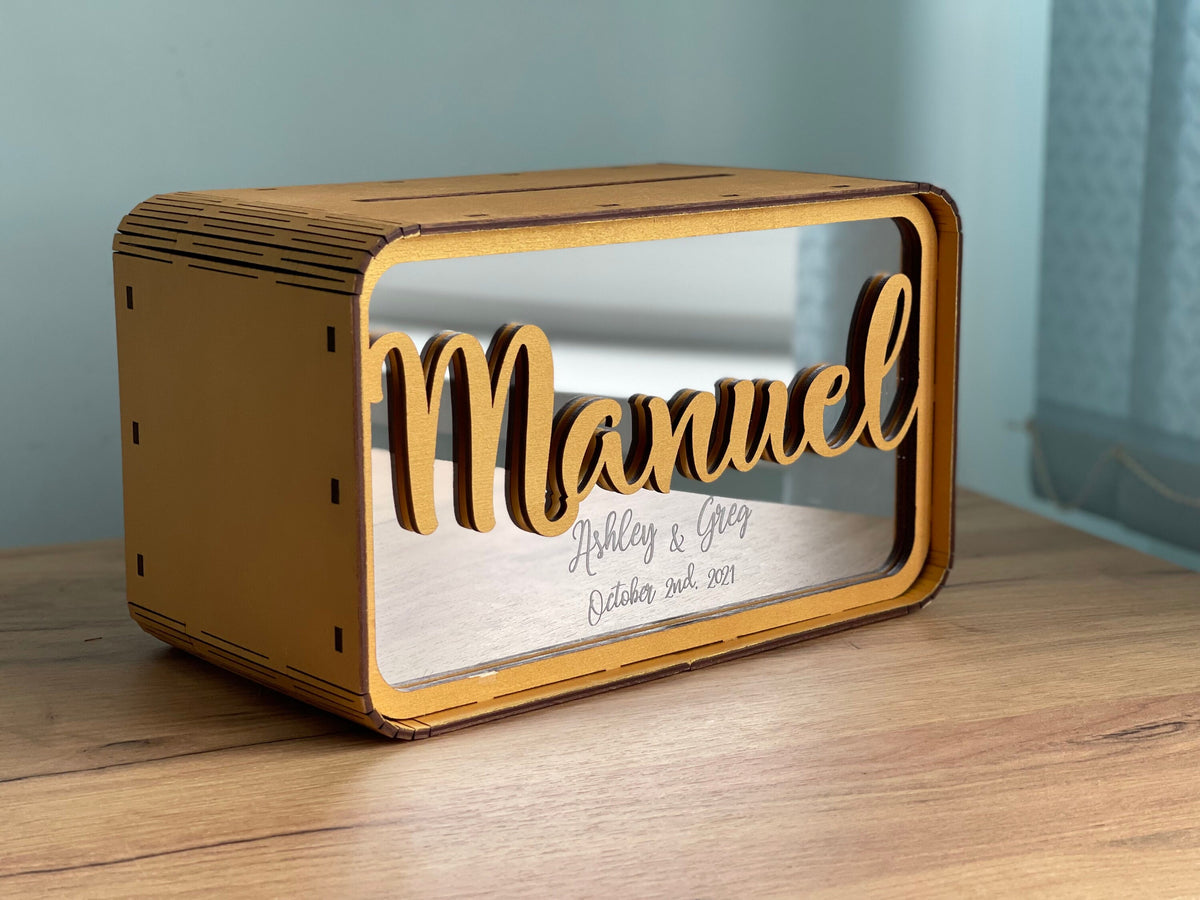 Wedding Cash Gift Box, Personalized Wooden Card Box, Elegant Wedding Money Holder, Custom Wedding Card Box, Wedding Reception Decor