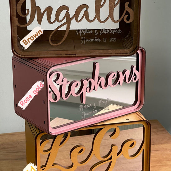 Modern Wedding Money Box, Personalized Wooden Card Box, Custom Wedding Card Holder, Minimalist Wedding Gift Box, Reception Table Decor