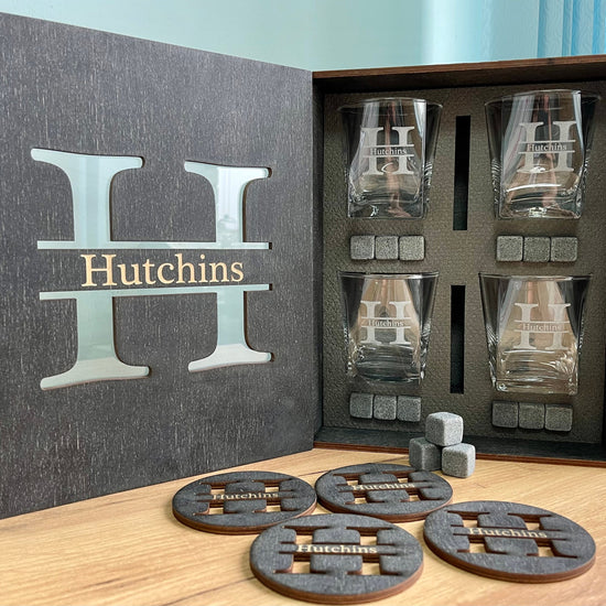 Personalized Whiskey Glasses, Whiskey Stones, Fathers Gift, Bourbon Glasses, Christmas gift, Birthday Gift, Groomsman Gift, Drinking Glasses