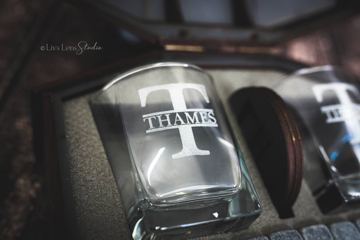 Personalized Whiskey Glass Set, Barrel Gift Box, Engraved Whiskey Glasses, Custom Father's Day Gift, Birthday Gift for Him