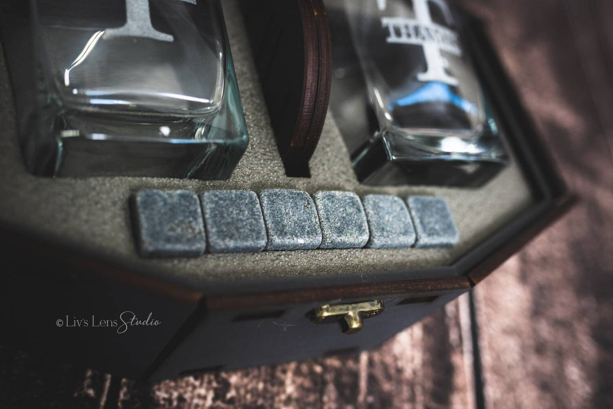 Personalized Whiskey Glass Set, Barrel Gift Box, Engraved Whiskey Glasses, Custom Father's Day Gift, Birthday Gift for Him