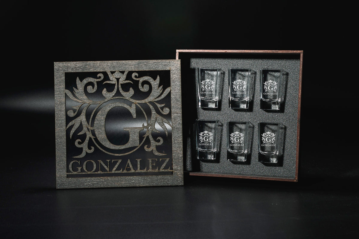 SHOT GLASSES, Father's Gift, Tequila Shot Glasses, Custom Shot Glasses, Husband Gift, Anniversary Gift, Christmas Gift, Square Shot Glasses
