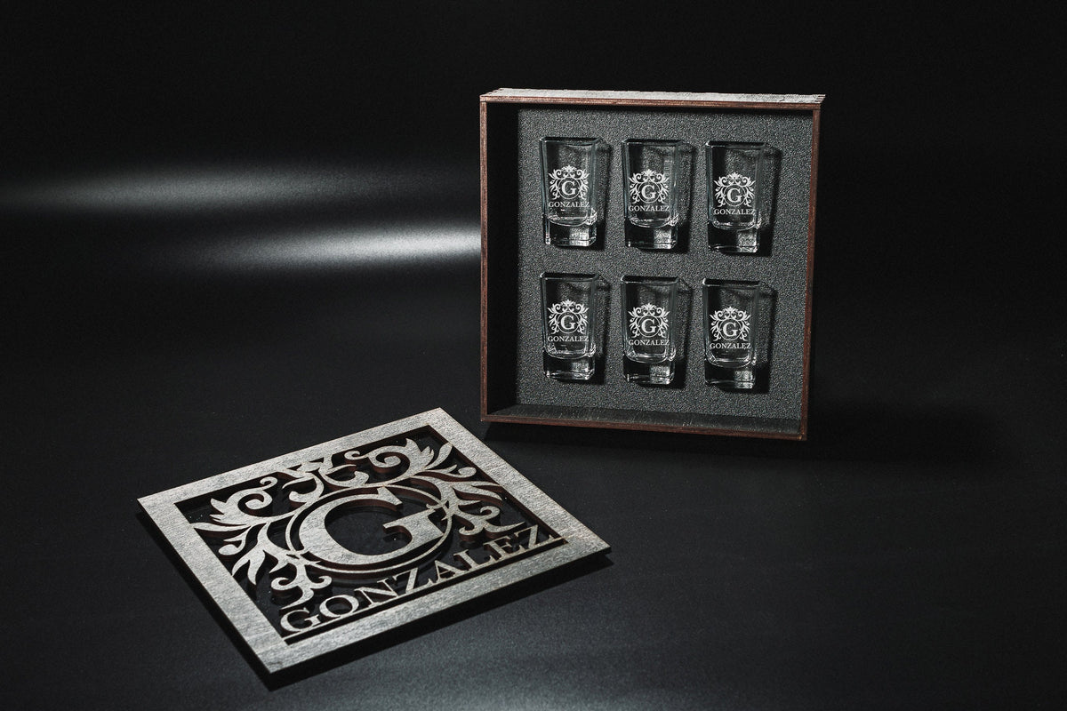 SHOT GLASSES, Father's Gift, Tequila Shot Glasses, Custom Shot Glasses, Husband Gift, Anniversary Gift, Christmas Gift, Square Shot Glasses