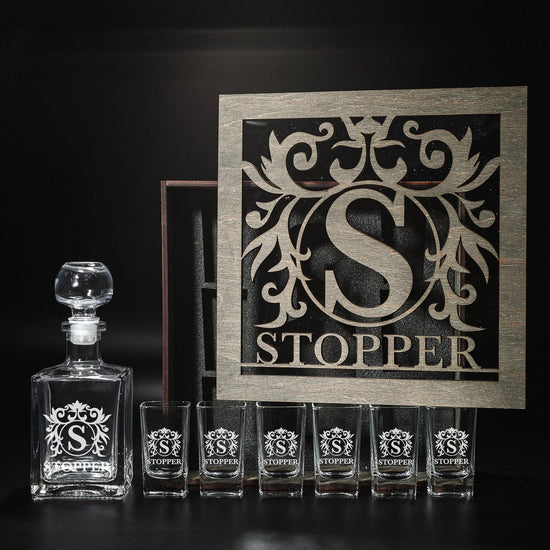 Shot Glasses, Custom Shot Glasses, Tequila Decanter, Tequila Decanter Set, Fathers Gift, Tequila Shots, Tequila Gifts, Bar Accessories, Shot