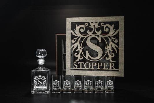 Shot Glasses, Custom Shot Glasses, Tequila Decanter, Tequila Decanter Set, Fathers Gift, Tequila Shots, Tequila Gifts, Bar Accessories, Shot