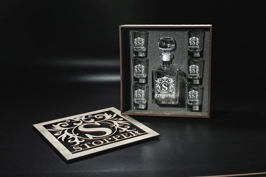 Shot Glasses, Custom Shot Glasses, Tequila Decanter, Tequila Decanter Set, Fathers Gift, Tequila Shots, Tequila Gifts, Bar Accessories, Shot