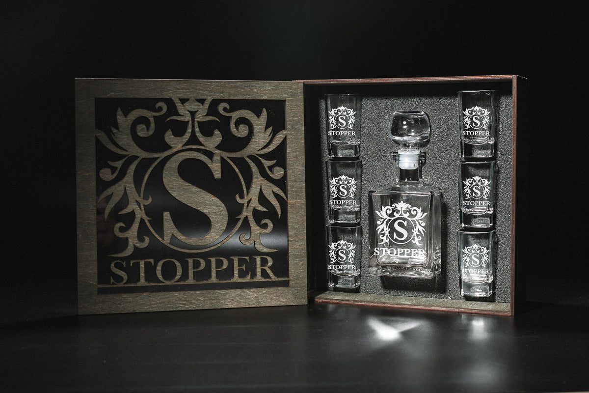 Shot Glasses, Custom Shot Glasses, Tequila Decanter, Tequila Decanter Set, Fathers Gift, Tequila Shots, Tequila Gifts, Bar Accessories, Shot
