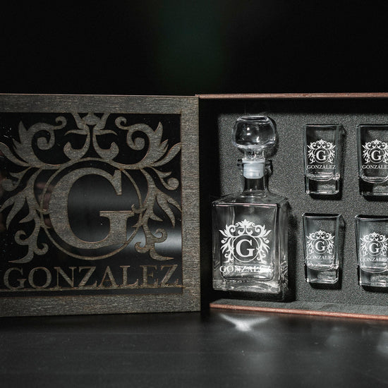 Shot Glasses, Custom Shot Glasses, Tequila Decanter, Tequila Decanter Set, Fathers Gift, Tequila Shots, Tequila Gifts, Bar Accessories, Shot