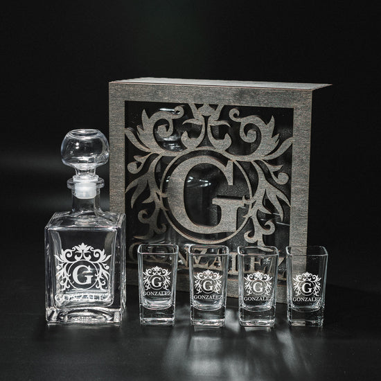 Shot Glasses, Custom Shot Glasses, Tequila Decanter, Tequila Decanter Set, Fathers Gift, Tequila Shots, Tequila Gifts, Bar Accessories, Shot