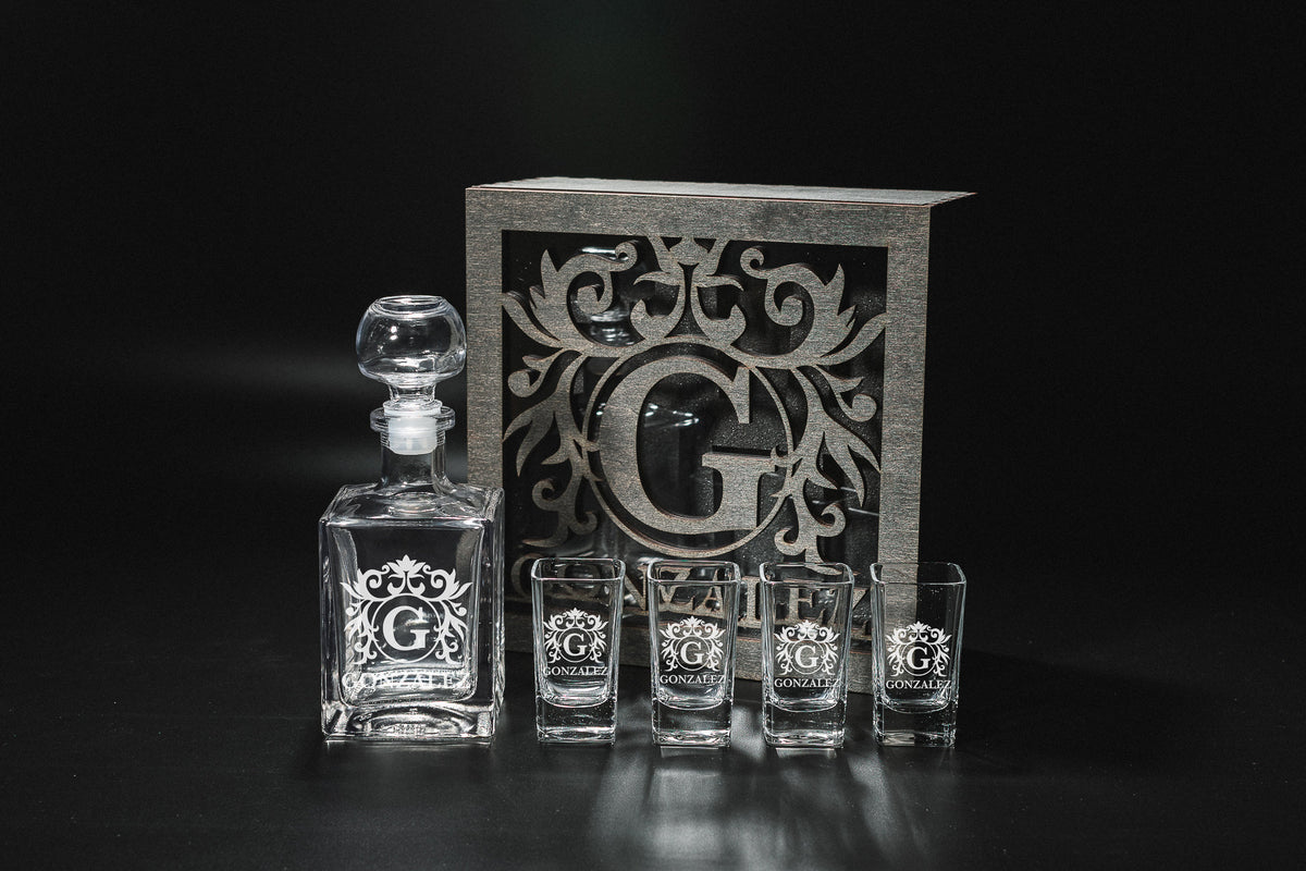Shot Glasses, Custom Shot Glasses, Tequila Decanter, Tequila Decanter Set, Fathers Gift, Tequila Shots, Tequila Gifts, Bar Accessories, Shot