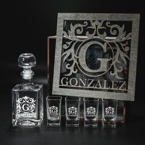 Shot Glasses, Custom Shot Glasses, Tequila Decanter, Tequila Decanter Set, Fathers Gift, Tequila Shots, Tequila Gifts, Bar Accessories, Shot