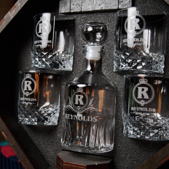 Custom barware set, Whiskey decanter set, Husband gift, Christmas gift, Whiskey glasses, Personalized whiskey, Whiskey gift, Whiskey glass