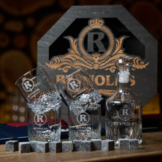 Custom barware set, Whiskey decanter set, Husband gift, Christmas gift, Whiskey glasses, Personalized whiskey, Whiskey gift, Whiskey glass