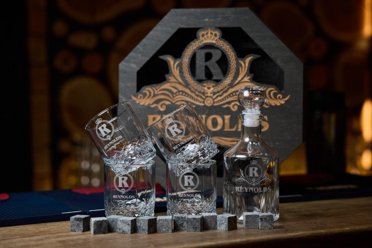 Custom barware set, Whiskey decanter set, Husband gift, Christmas gift, Whiskey glasses, Personalized whiskey, Whiskey gift, Whiskey glass