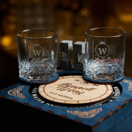 Whiskey glasses set, Custom Scotch glasses, Father's gift, Whiskey stones, Bourbon glasses, Christmas gift, Liquor cocktail custom glasses