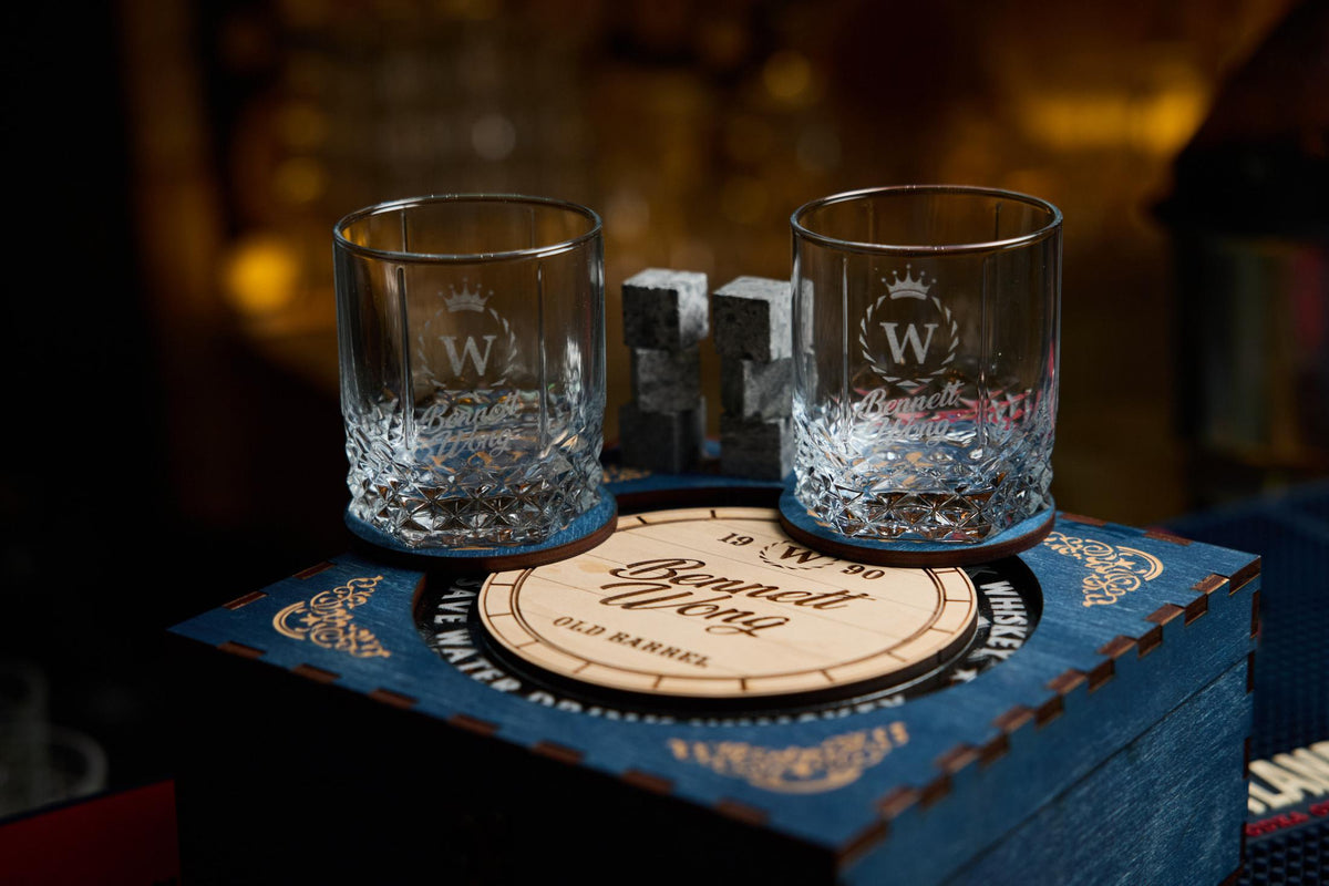 Whiskey glasses set, Custom Scotch glasses, Father's gift, Whiskey stones, Bourbon glasses, Christmas gift, Liquor cocktail custom glasses