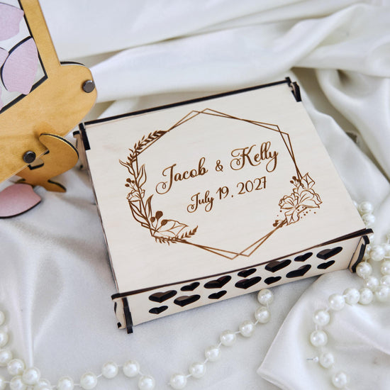 Rose Wedding Guest Book Alternative, Personalized Floral Guest Book, Glass Rose Guestbook, Wooden Wedding Sign In Book, Bridal Shower Gift