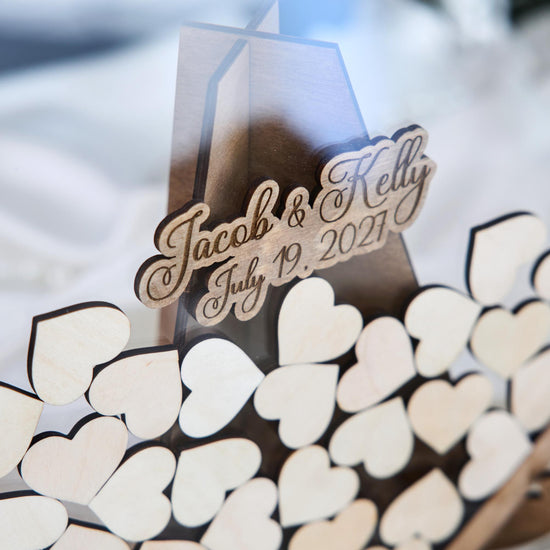 Heart Wedding Guest Book Alternative, Personalized Wooden Guest Book, Heart Sign In Book, Wedding Guestbook, Rustic Wedding Decor