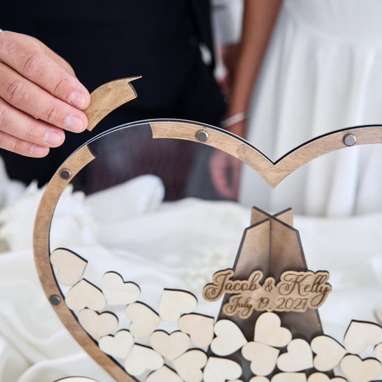 Heart Wedding Guest Book Alternative, Personalized Wooden Guest Book, Heart Sign In Book, Wedding Guestbook, Rustic Wedding Decor