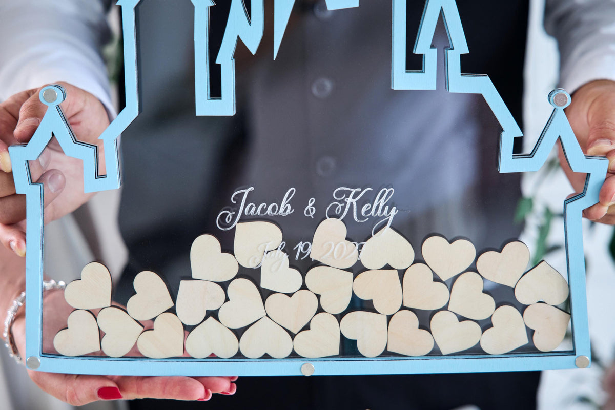 Castle Wedding Guest Book Alternative, Fairytale Guest Book, Personalized Wedding GuestBook, Princess Wedding Decor, Wedding Sign In Book