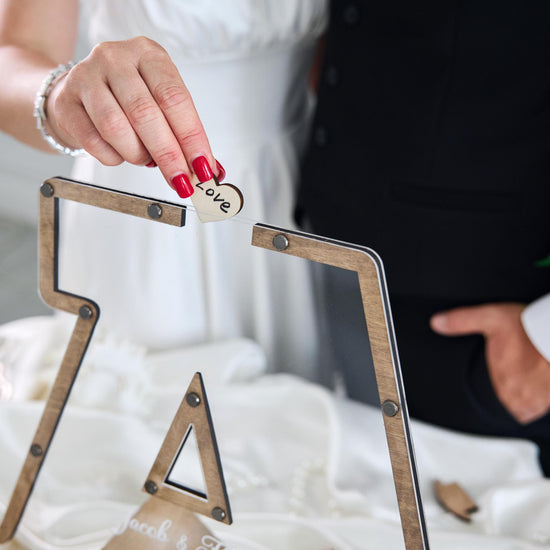 Personalized Letter Wedding Guest Book, Initial Guest Book Alternative, Wooden Wedding Guestbook, Custom Initial Sign In Book