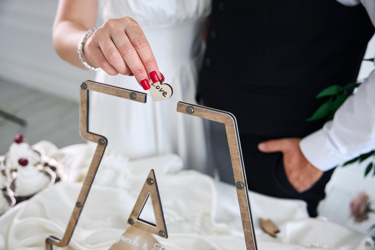 Personalized Letter Wedding Guest Book, Initial Guest Book Alternative, Wooden Wedding Guestbook, Custom Initial Sign In Book