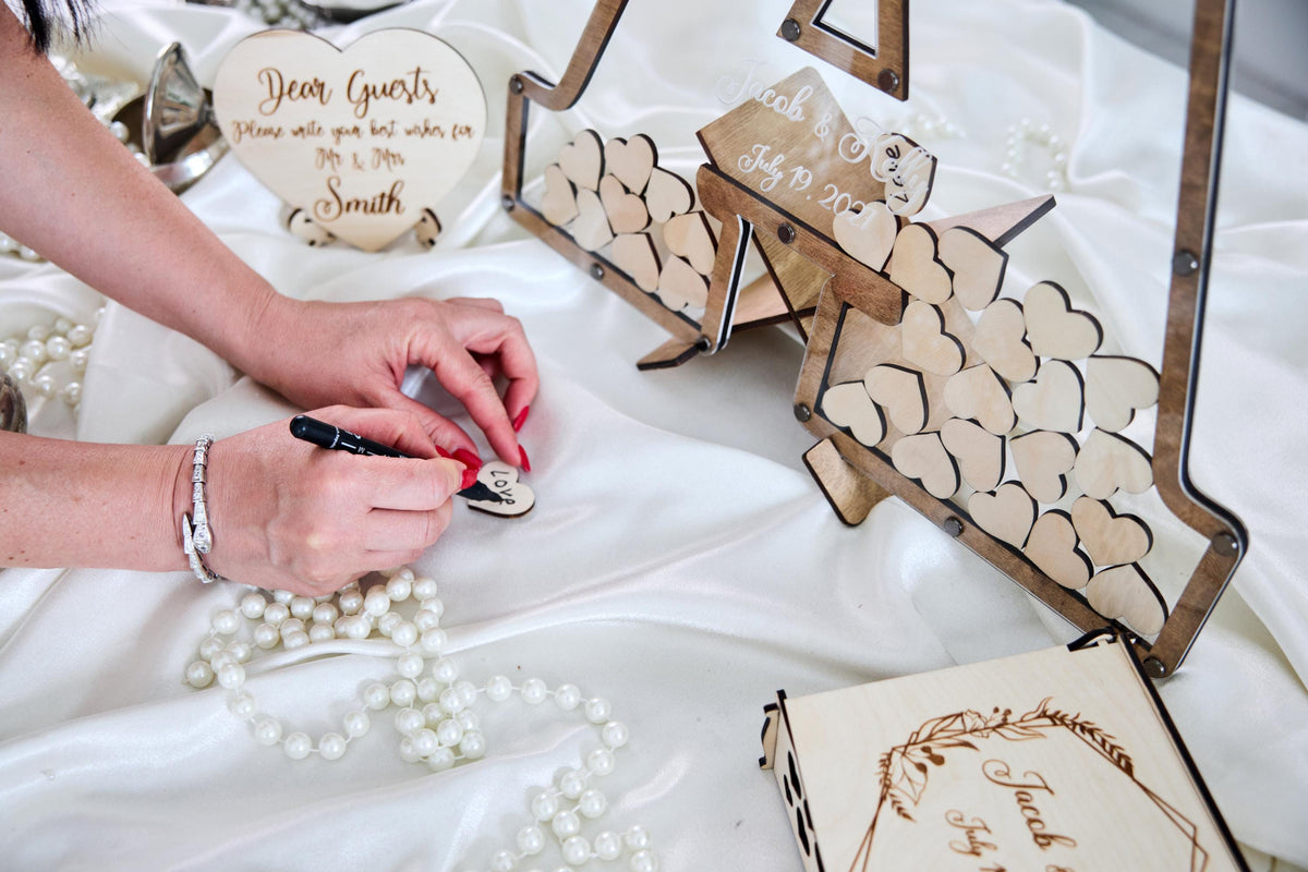 Personalized Letter Wedding Guest Book, Initial Guest Book Alternative, Wooden Wedding Guestbook, Custom Initial Sign In Book