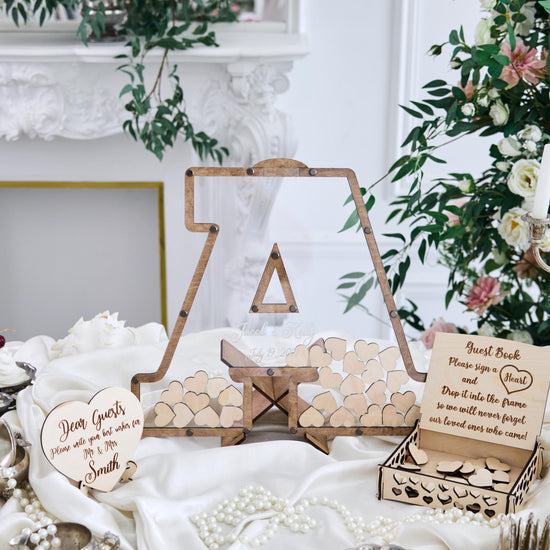 Personalized Letter Wedding Guest Book, Initial Guest Book Alternative, Wooden Wedding Guestbook, Custom Initial Sign In Book