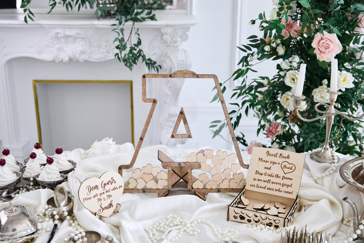 Personalized Letter Wedding Guest Book, Initial Guest Book Alternative, Wooden Wedding Guestbook, Custom Initial Sign In Book