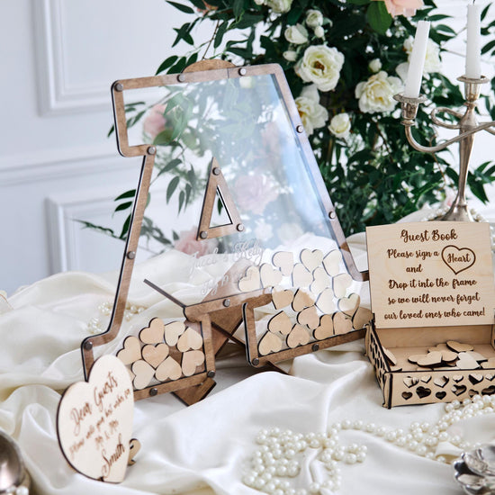 Personalized Letter Wedding Guest Book, Initial Guest Book Alternative, Wooden Wedding Guestbook, Custom Initial Sign In Book