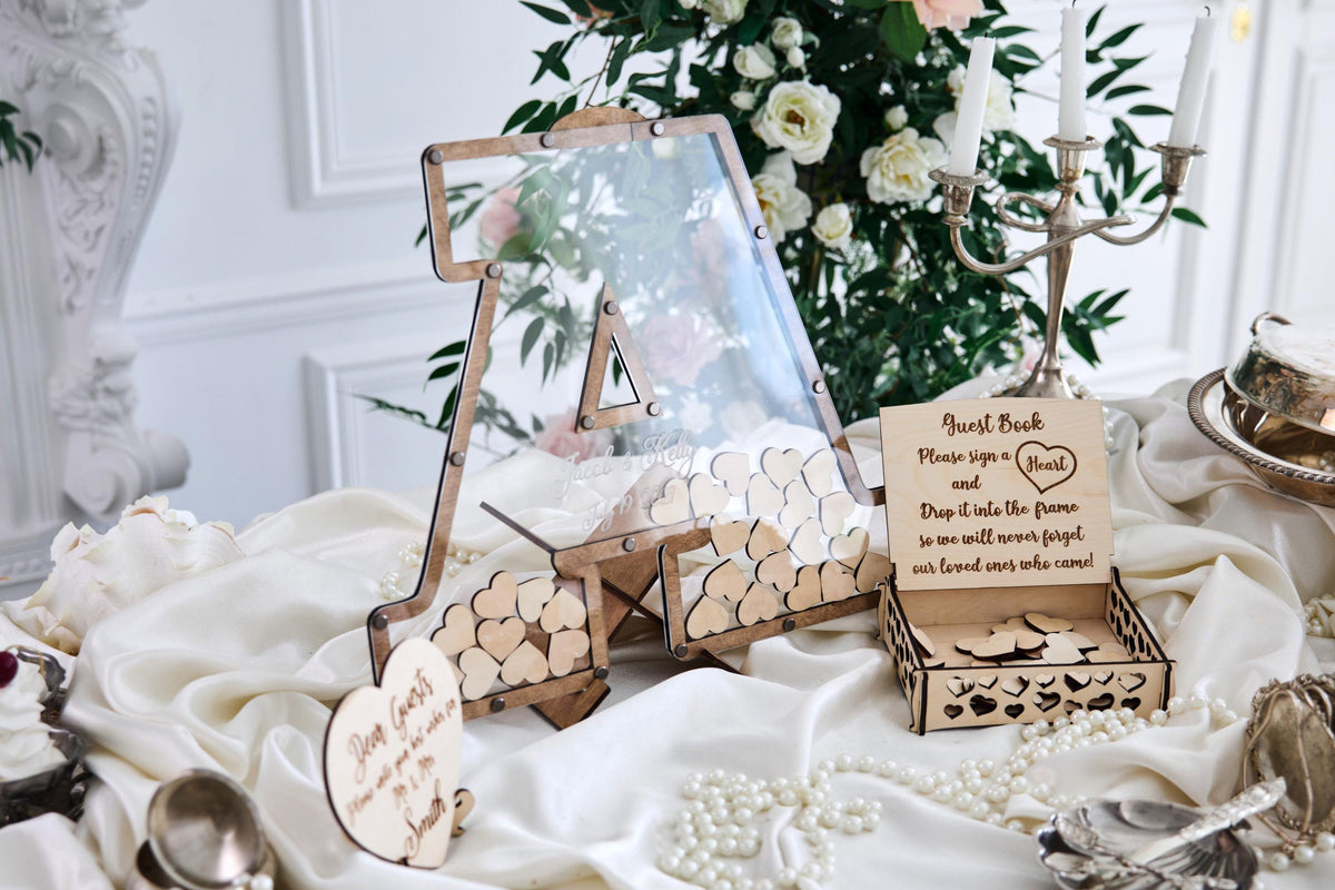 Personalized Letter Wedding Guest Book, Initial Guest Book Alternative, Wooden Wedding Guestbook, Custom Initial Sign In Book