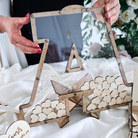 Personalized Letter Wedding Guest Book, Initial Guest Book Alternative, Wooden Wedding Guestbook, Custom Initial Sign In Book