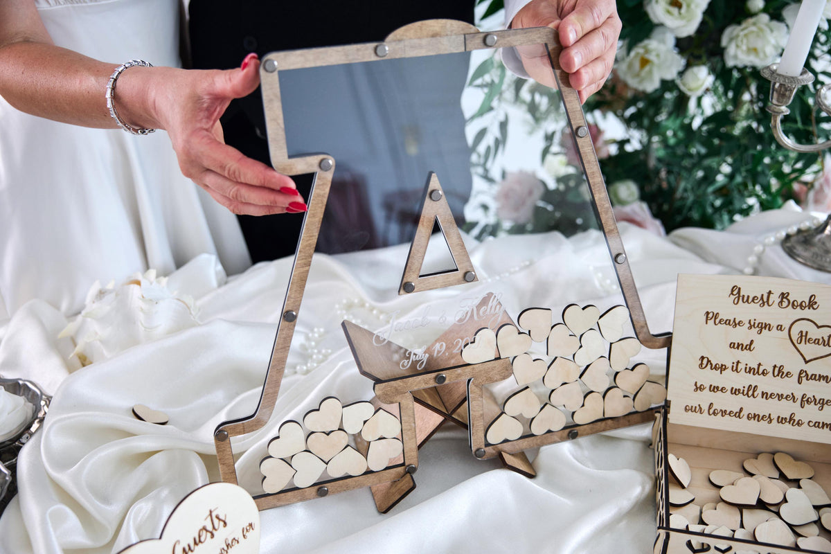 Personalized Letter Wedding Guest Book, Initial Guest Book Alternative, Wooden Wedding Guestbook, Custom Initial Sign In Book