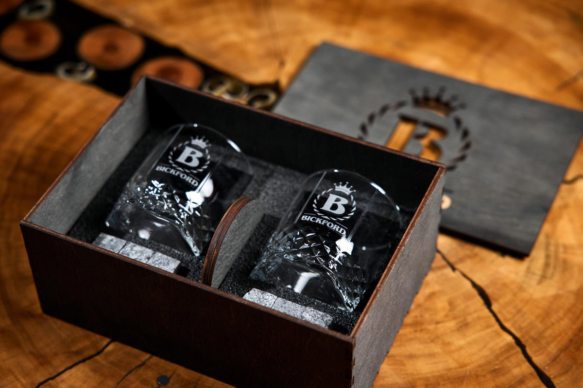 Personalized Whiskey Glass Gift Set, Engraved Whiskey Glasses, Whiskey Gift for Dad, Husband, Birthday, Anniversary, Christmas Gift