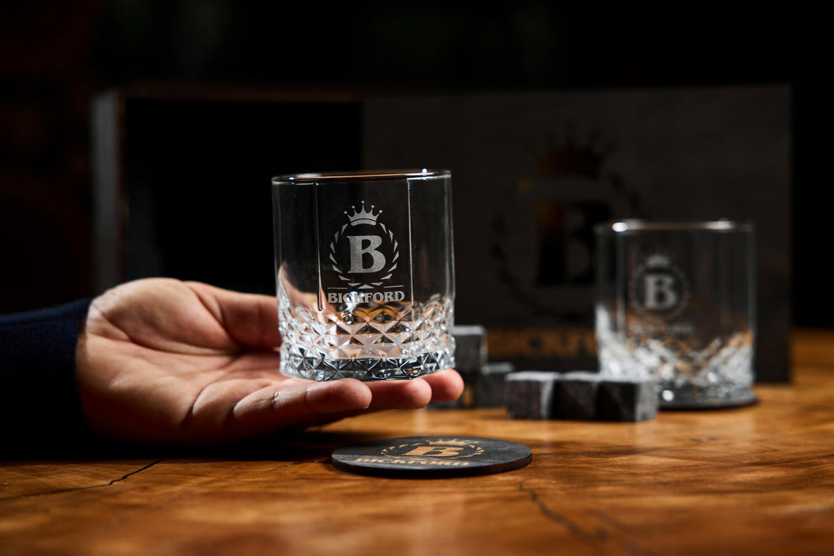 Personalized Whiskey Glass Gift Set, Engraved Whiskey Glasses, Whiskey Gift for Dad, Husband, Birthday, Anniversary, Christmas Gift