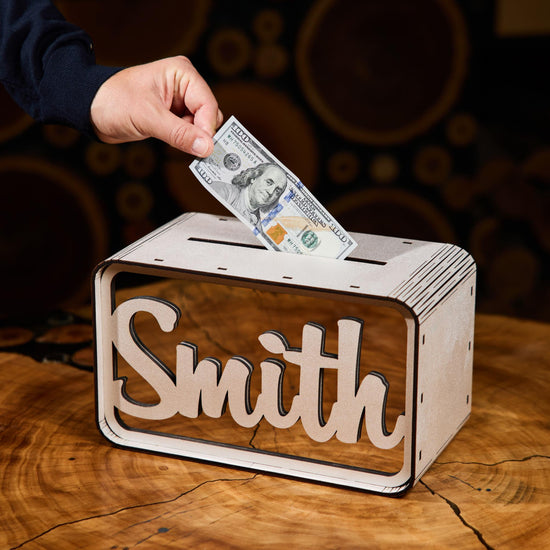 Personalized Wedding Card Box, Wooden Wedding Money Box, Custom Cash Gift Box, Wedding Envelope Box, Acrylic Card Holder