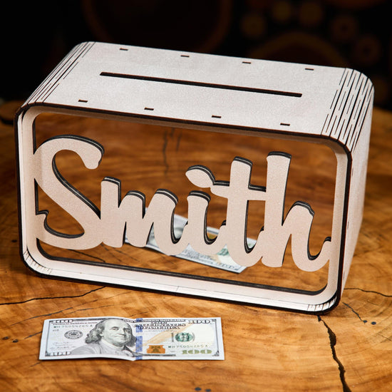 Personalized Wedding Card Box, Wooden Wedding Money Box, Custom Cash Gift Box, Wedding Envelope Box, Acrylic Card Holder