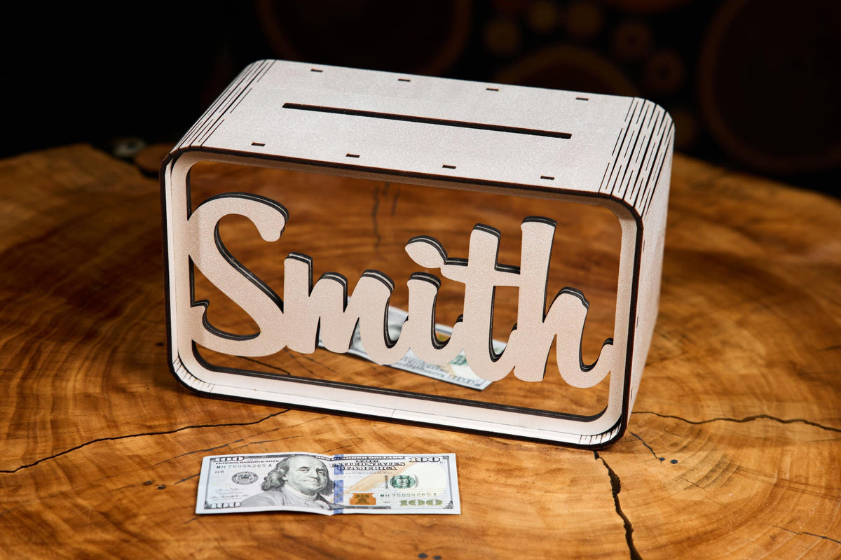 Personalized Wedding Card Box, Wooden Wedding Money Box, Custom Cash Gift Box, Wedding Envelope Box, Acrylic Card Holder